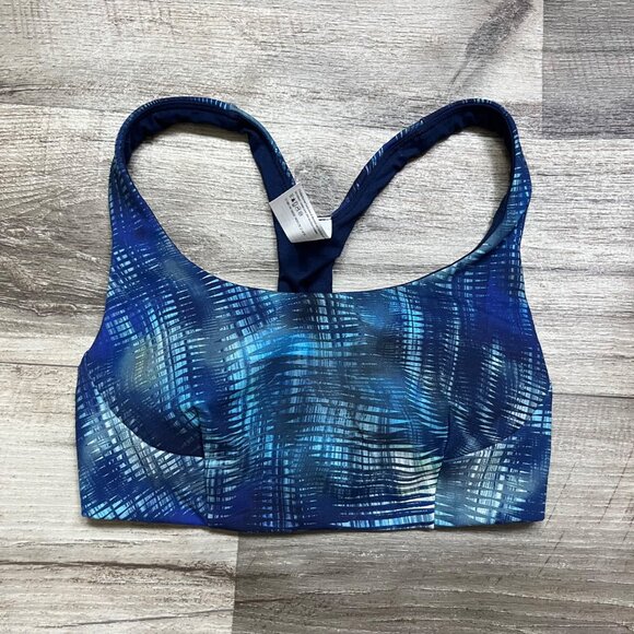 Lululemon Athletic Wunder Train Racerback Sports Bra Shapeshifter Blue Sz 4 - Picture 1 of 6